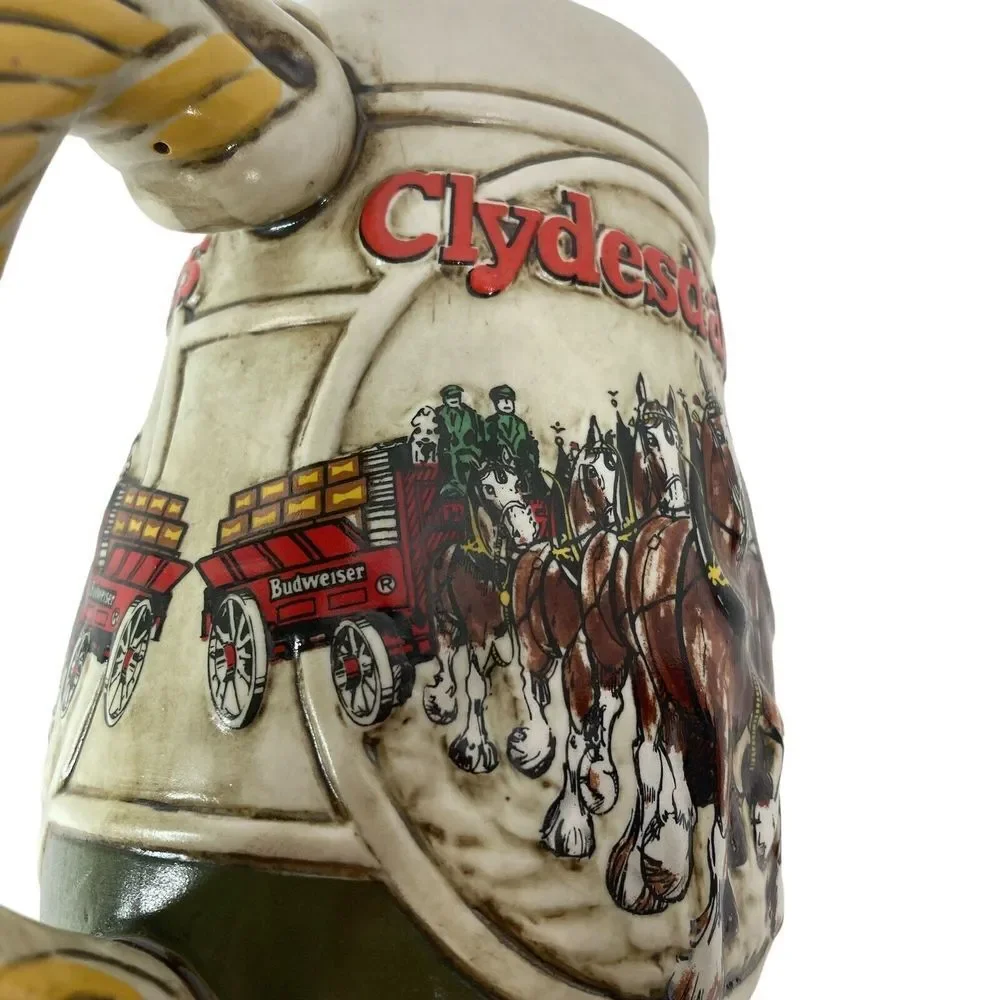 1980s Budweiser Clydesdale Beer Stein Vintage‎ Anheuser-Busch RARE Brazil